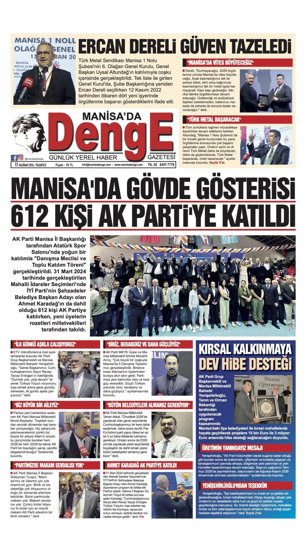 15 HAZİRAN 2026