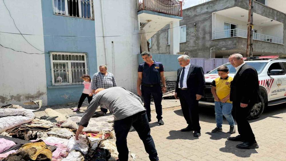 Başkan Hallaç, yangın mağduru aileyi yalnız bırakm