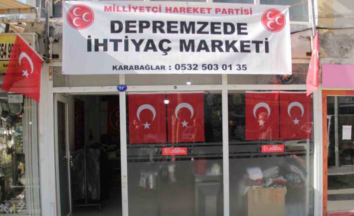 İzmir’de MHP’den depremzedelere dayanışma marketi