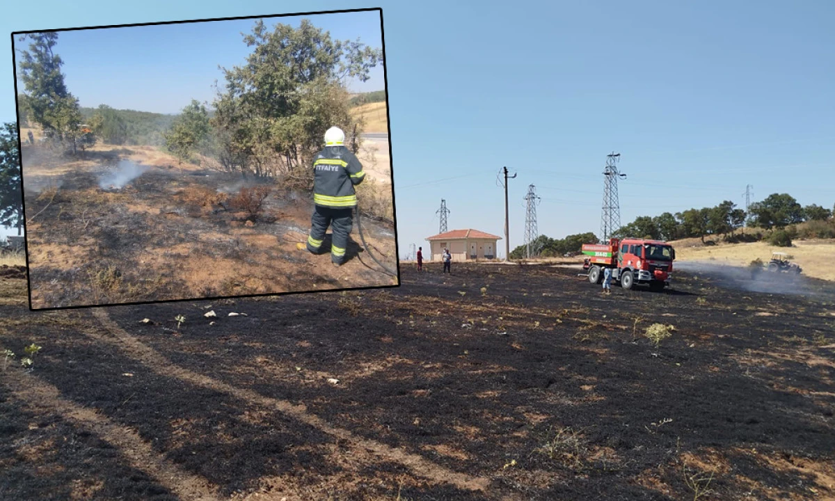 ARAZİ YANGINI BÜYÜMEDEN SÖNDÜRÜLDÜ 