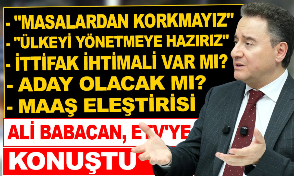 BABACAN EKONOMİ VE SİYASETİN DEFTERİNİ ETV'DE A&Ccedil;TI