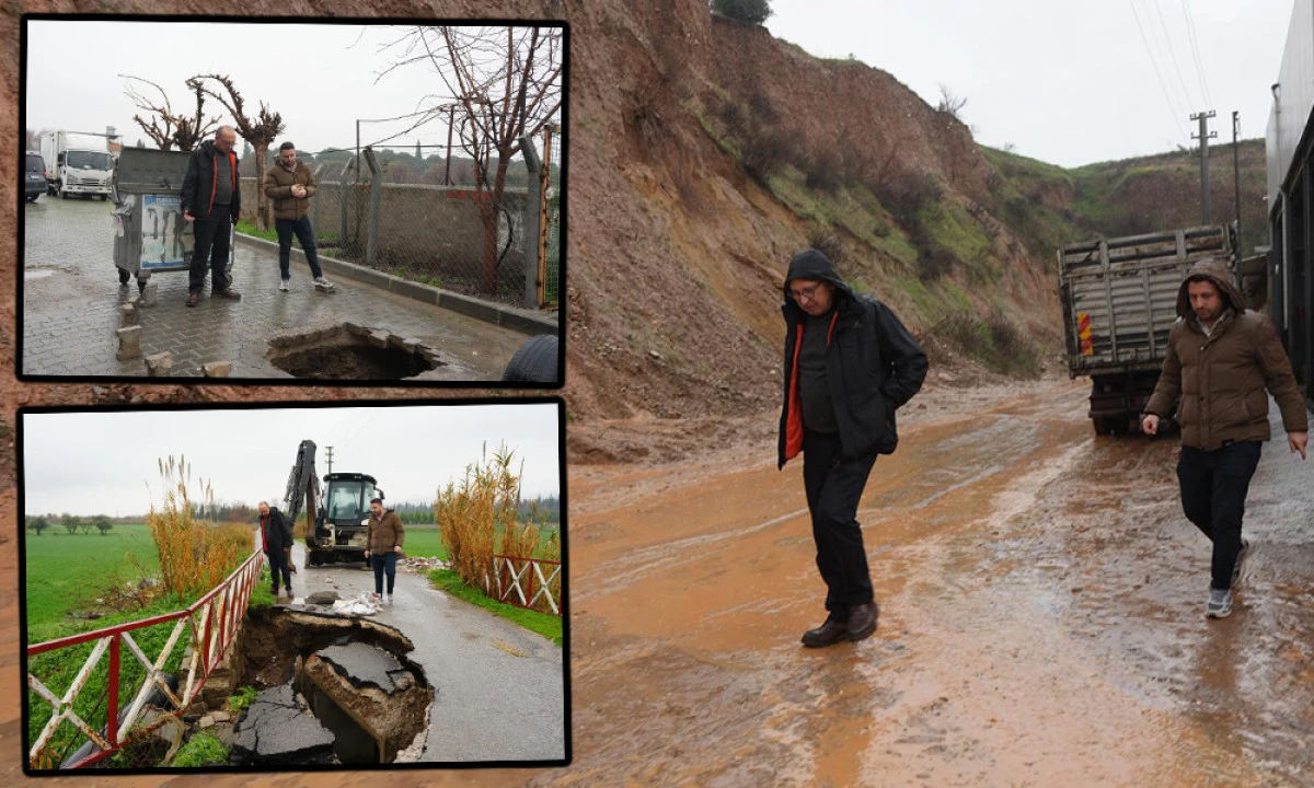 BAŞKAN AKIN'DAN SAĞANAK HASARINA İNCELEME