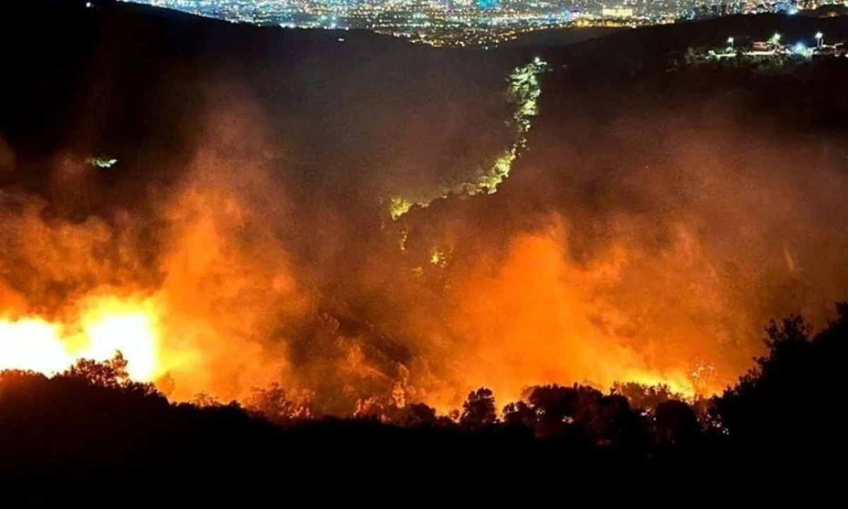 BORNOVA’DA ORMAN YANGINI! ALEVLER YERLEŞİM YERİNE YAKLAŞIYOR