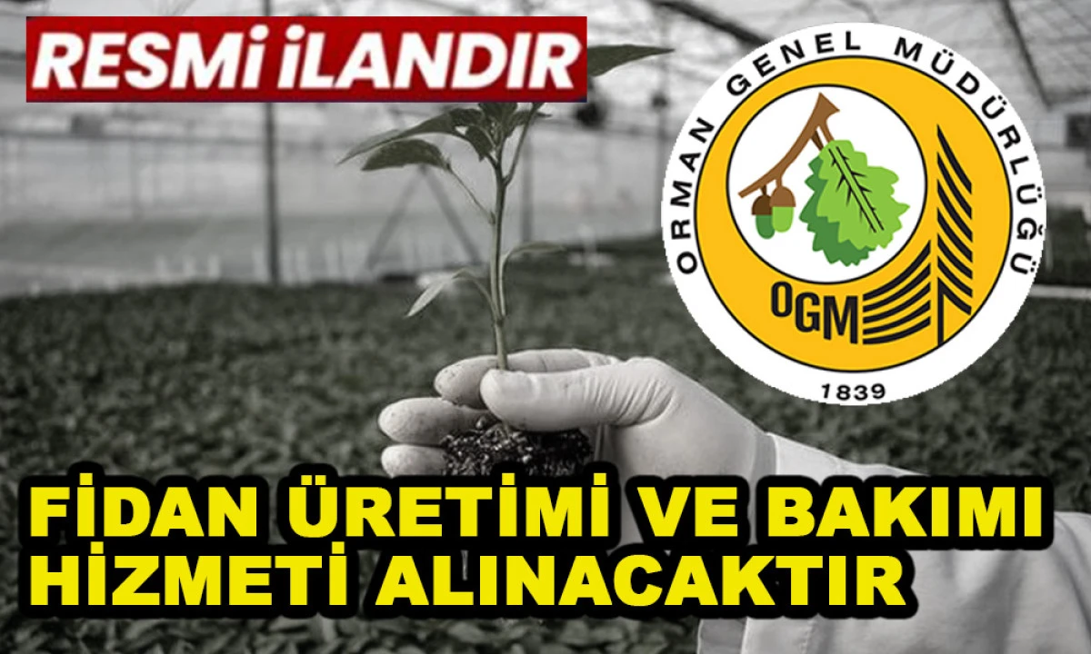 FİDAN &Uuml;RETİMİ VE BAKIMI HİZMETİ ALINACAKTIR