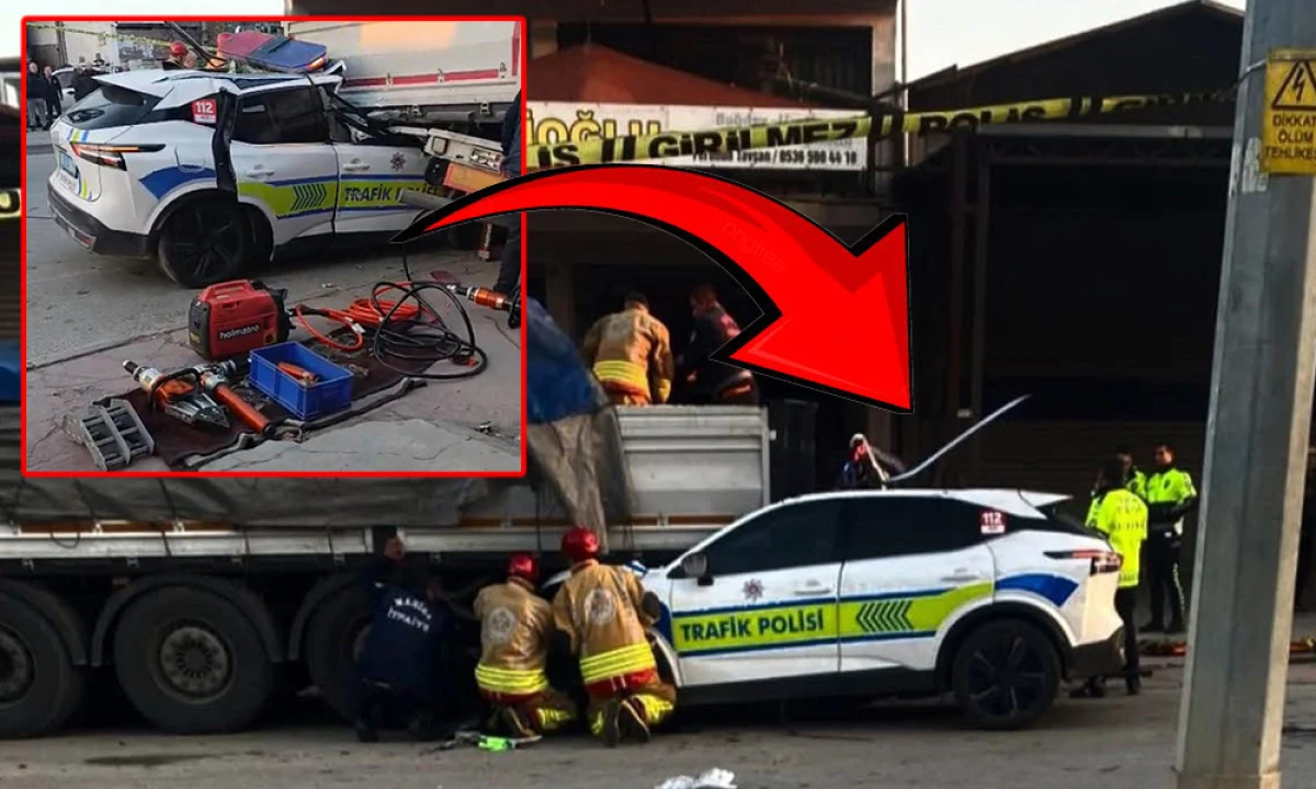 İŞTE BİR POLİSİN ŞEHİT OLDUĞU KAZANIN GÖRÜNTÜLERİ