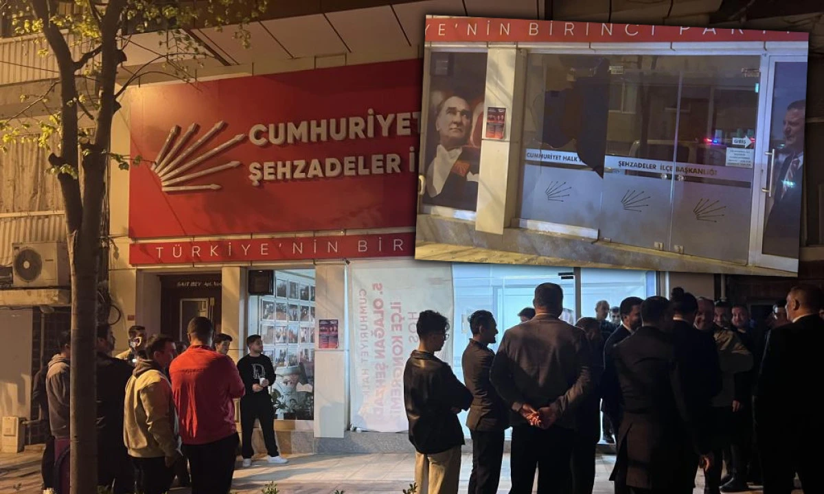 MANİSA&rsquo;DA CHP BİNASINA TAŞLI SALDIRI