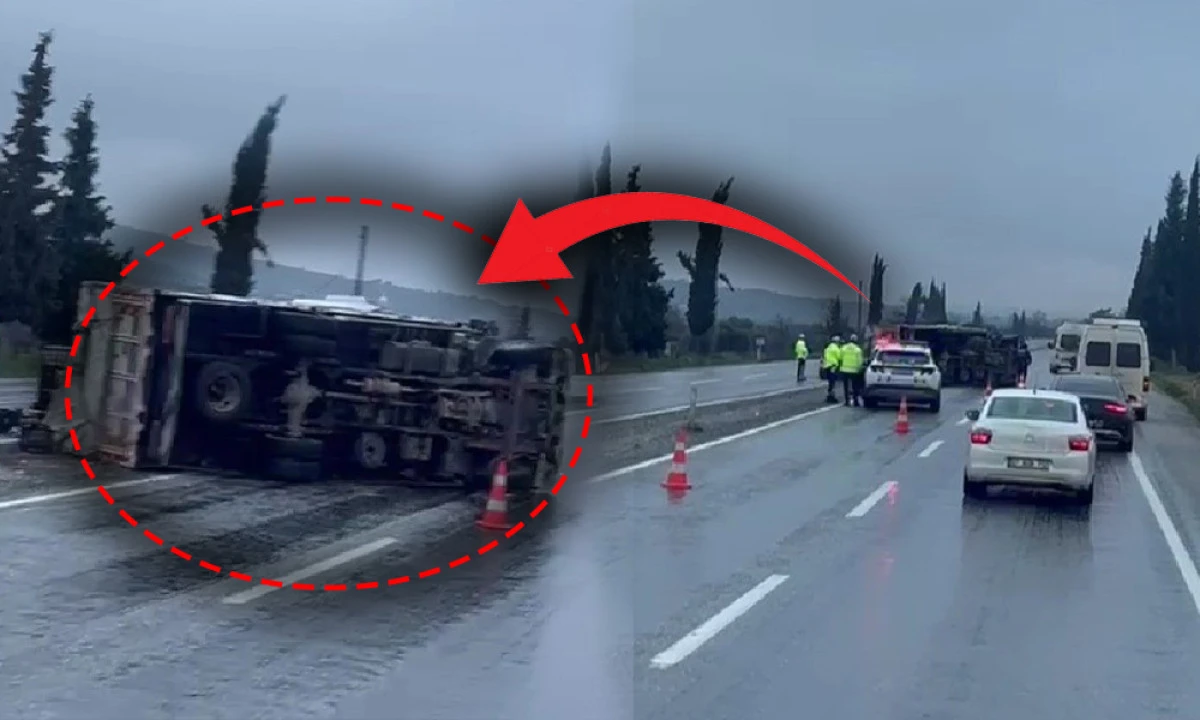 PORTAKAL Y&Uuml;KL&Uuml; KAMYON DEVRİLDİ