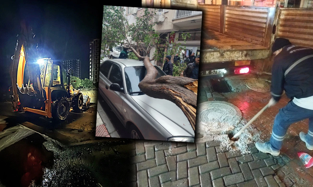 ŞEHZADELER'DE SAĞANAK MESAİSİ