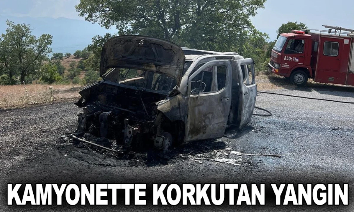 SEYİR HALİNDEKİ KAMYONET ALEVLERE TESLİM OLDU