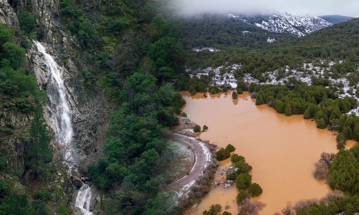 SPİL&rsquo;DE YENİ BİR ŞELALE OLUŞTU
