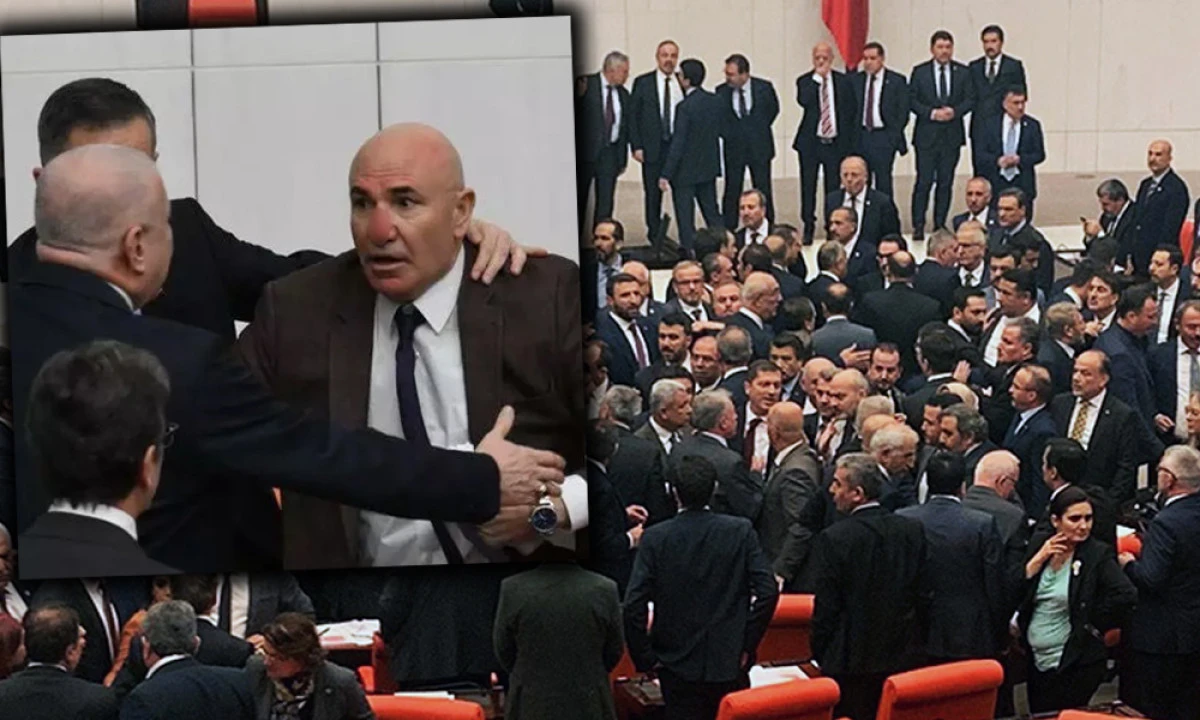 TBMM&rsquo;DE ŞOK G&Ouml;R&Uuml;NT&Uuml;LER: YUMRUKLAR HAVADA U&Ccedil;TU