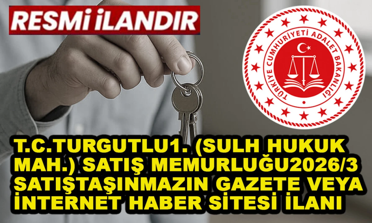 T.C. TURGUTLU1. (SULH HUKUK MAH.) SATIŞ MEMURLUĞU 2026/3 SATIŞ TAŞINMAZIN GAZETE VEYA İNTERNET HABER SİTESİ İLANI